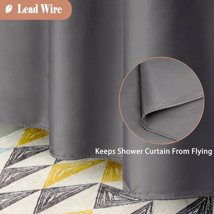 UFRIDAY Dark Gray Shower Curtain Extra Long 72-Inch x 78-Inch, Fashion Polyester Shower Curtains for Bathroom