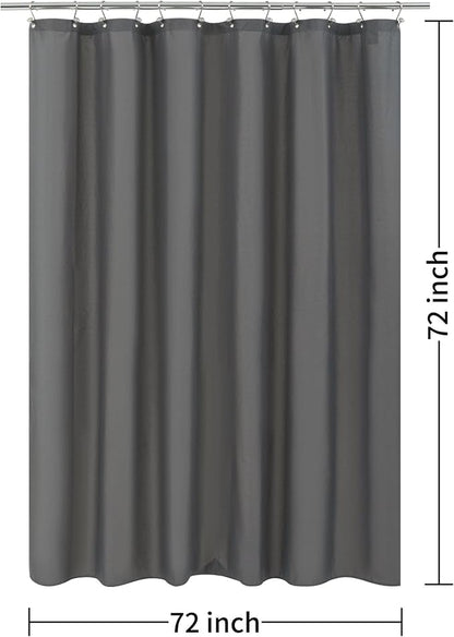 ALYVIA SPRING Waterproof Fabric Shower Curtain or Liner Dark Gray, 72x72 | 3 Magnets, Soft Cloth & Hotel Quality, Machine Washable, Light-Weight, Standard Size