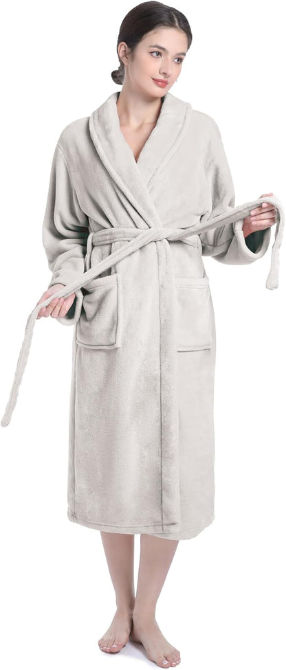 Plush Soft Robes for Women, Premium Fleece Womens Robe Cozy Warm Bathrobe