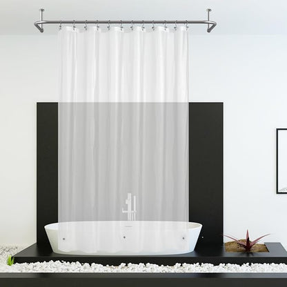 Mrs Awesome 72x96 X-Long Frosted Shower Curtain Liner with Magnets, Extra Long PEVA Plastic Shower Curtain for Bathroom, 72 x 96, Frost