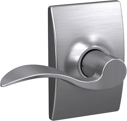SCHLAGE Century Trim with Accent Hall and Closet Lever, Satin Chrome (F10 ACC 626 CEN)