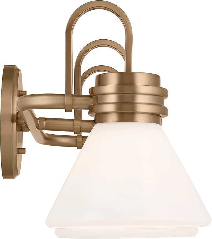 Kichler Farum 26" 3-Light Vanity Light with Opal Glass in Champagne Bronze, for Single or Double Vanity, Over a Mirror, Powder Room, Bathroom, (26" W x 9.5" H) 55155CPZ