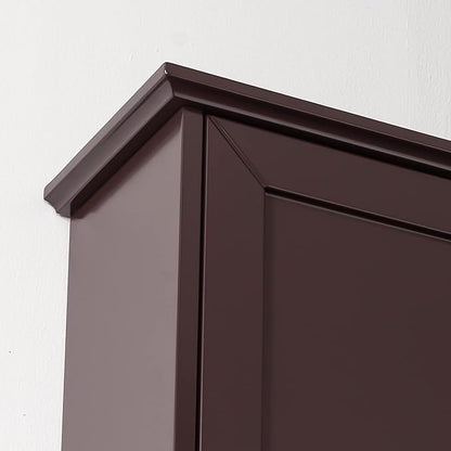 Dark Brown Bathroom Wall Cabinet Mounted Wooden Medicine Cabinets Espresso Over Toilet Storage Cabinet, 23x29 Inch Hanging Bathroom Wall Cabinet with 2 Doors & Adjustable Shelf, Soft Hinge