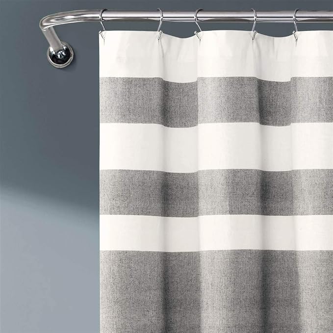 Lush Decor Navy and Gray Cape Cod Cotton Shower Curtain (72" x 72")