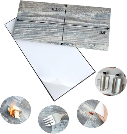 AULIGET 100-Piece Subway Tiles Peel and Stick Backsplash PVC Tile, 3" x 6" Vintage Wood Stick on Tiles for Backsplash Kitchen, Bathroom, Laundry Room, Camper, Fireplace