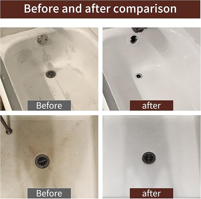 Tub and Tile Spray Paint White Gloss Waterproof Spray White Tile Paint Bathtub Refinishing Kit for Tiles Ceramic Porcelain Fiberglass Resurfacing Bathroom Walls Bathtubs Sinks Countertop Toilets Gloss