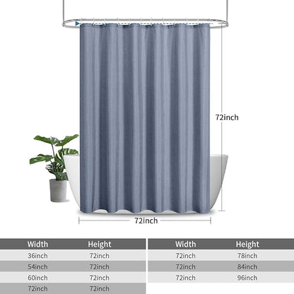 Waterproof Fabric Shower Curtain,No Liner Needed,72x72,Blue Gray | 2-in-1 Design,Linen Textured,100% Waterproof TPU-Laminated Backing,Magnetic Weighted,Machine Washable,For Bathroom,Hotel