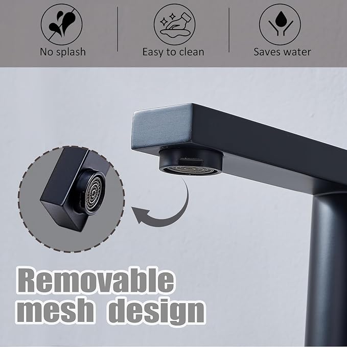 Bathroom Faucet Black 3 Hole, Matte Black Widespread Bathroom Faucet, 2-Handle 8-Inch Center Mount Bathroom Sink Faucet with Hose and Pop-Up Drain for RV Bath Vanity Lavatory, VAL079BRH