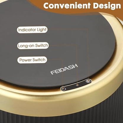 Automatic Bathroom Trash Can with Lid,Small Wastebasket Gold Black | 2.8 Gallon Motion Sensor Trash can,Touchless Diaper Trash Bin,Smart Mini Garbage Can for Bathroom, Kitche,Bedroom,Dorm
