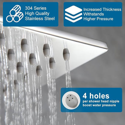Shower Faucet Set Chrome 10 Inch Shower Head and Handle Set Bathroom Rain Shower System Wall Mounted Shower Fixture Include Shower Valve and Trim Kit