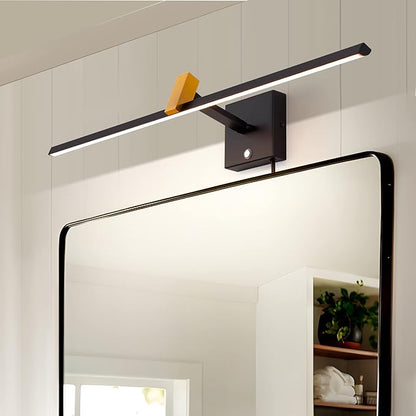 MantoLite LED Dimmable Bathroom Mirror Vanity Light Fixture 24inch 14W Cabinet Picture Wall Lights, Indoor Lightings Wall Sconce with Ajustable Arm Bedside Reading Lamp, Pulg in Display Lamps Black