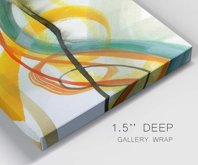 Renditions Gallery Canvas Wall Art Decorations Paintings & Prints Colorful Intersecting Lines Inkten Abstract Wall Hanging Artwork for Bedroom Living Room Office Kitchen - 8"x12" LT02