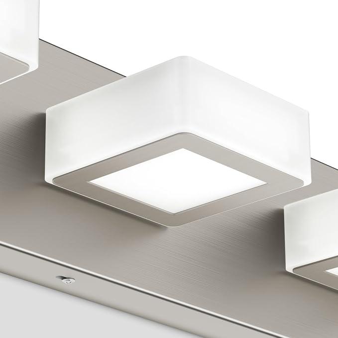 Ralbay 5 Color Temperature Brushed Nickel Vanity Lights for Bathroom Dimmable Acrylic Modern LED Bathroom Lighting Fixtures Brushed Nickel