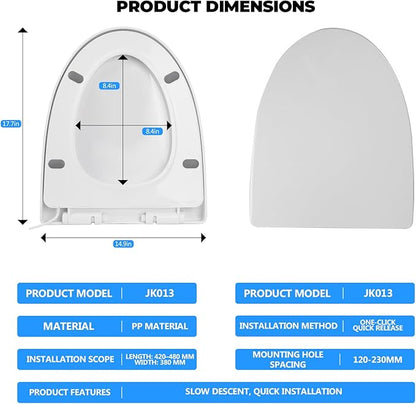Heated Toilet Seat -Warmer Toilet Seats Elongated 6 Visual Temp Adjustable, 24V Safe Voltage Output, Slow-Close, Energy Saving, Easy Installation with PID Temperature Control