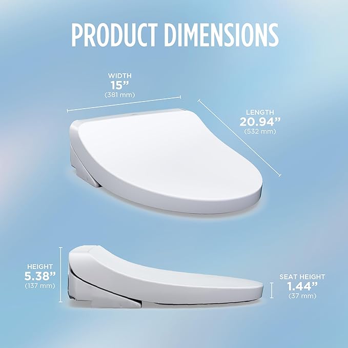 TOTO® WASHLET® KS5 Electronic Bidet Toilet Seat with Instantaneous Water Heating, Self-Cleaning Wand and Heated Seat, Elongated, Cotton White - SW3216#01