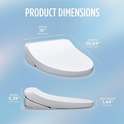 TOTO® WASHLET® KS5 Electronic Bidet Toilet Seat with Instantaneous Water Heating, Self-Cleaning Wand and Heated Seat, Elongated, Cotton White - SW3216#01