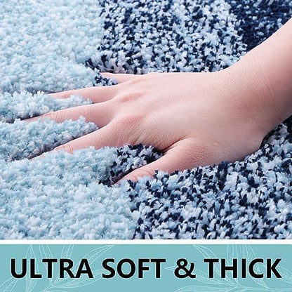 Arotive Microfiber Bathroom Rugs, Shaggy Soft Absorbent Bath Rug, 47x17