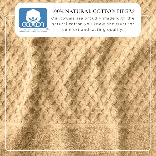 Great Bay Home Oversized Bath Sheets - 100% Cotton 2 Pack 68x35 Extra Large Towel - Absorbent, Durable, Quick-Dry Towels for Bathroom (Sand)