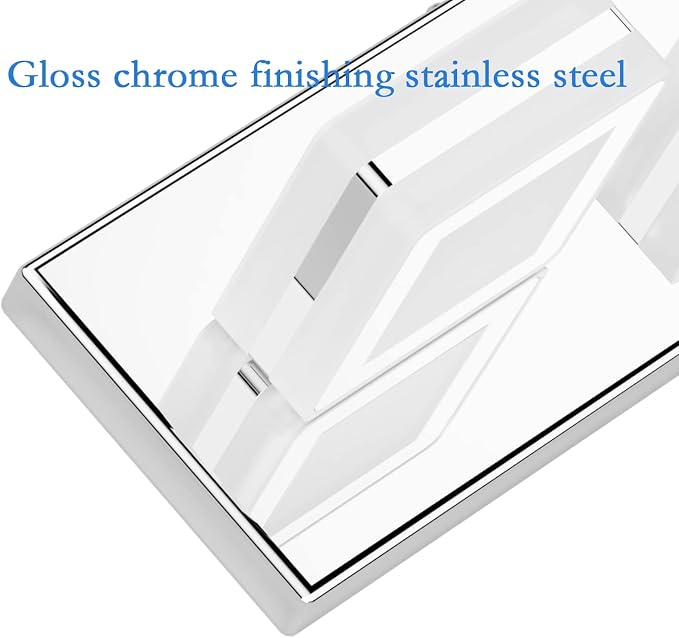 Ralbay 46inch Modern LED Vanity Light Chrome 7 Lights Bathroom Light Fixtures Acrylic Up and Down Bathroom Wall Mounted Lighting Over Long Mirror