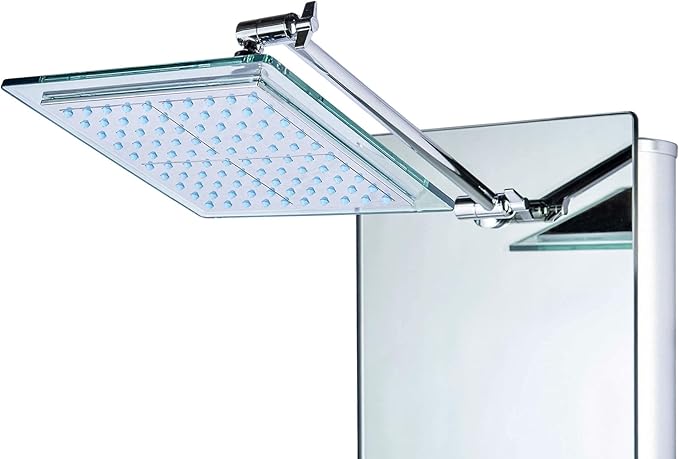 Blue Ocean 52" Aluminum SPA392M Shower Panel Tower System with Rainfall Shower Head and 8 Adjustable Massage Jets