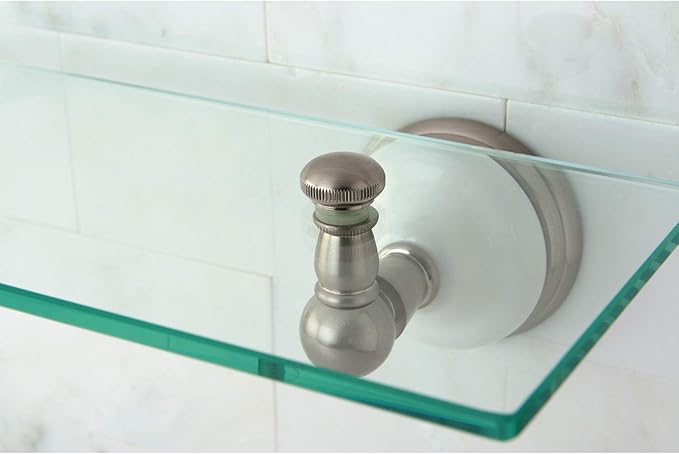 Kingston Brass BA1119SN Victorian Cosmetic Glass Shelf, Brushed Nickel