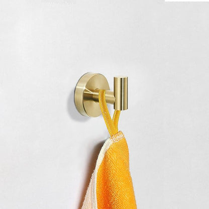 Gold Bathroom Hardware, Toilet Paper Holder Towel Ring and Robe Hook Brushed Gold Bathroom Accessories Set Wall Mount 3 Pieces Stainless Steel1