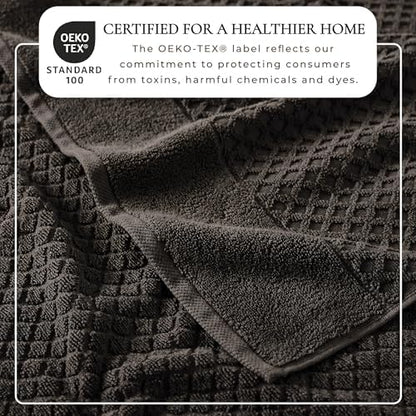 Great Bay Home Bath Towels - 100% Cotton 4 Pack 54x27 Bath Towel Set - Absorbent, Durable, Quick-Dry Towels for Bathroom (Midnight)