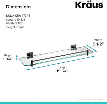 Kraus Ventus Bathroom Shelf, Matte Black Finish, KEA-17745MB