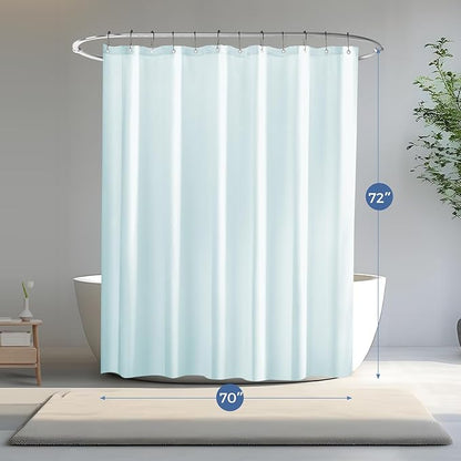 downluxe Waterproof Fabric Shower Curtain Liner, Soft Cloth Shower Liner with Magnets, Machine Washable & Hotel Quality Bathroom Curtain, 70" W x 72" L, Blue