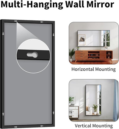 Koonmi Black Bathroom Mirror for Over Sink,Metal Framed 30"x60" Wall Mirror