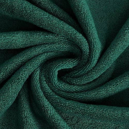 Feather & Stitch 100% Cotton 625 GSM Bath Towel Set of 6, Ultra Soft Highly Absorbent 2 Bath Towels, 2 Hand Towels & 2 Washcloth - Luxury Quick Dry Shower Towels (Hunter Green)