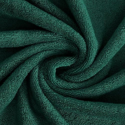Feather & Stitch 100% Cotton 625 GSM Bath Towel Set of 6, Ultra Soft Highly Absorbent 2 Bath Towels, 2 Hand Towels & 2 Washcloth - Luxury Quick Dry Shower Towels (Hunter Green)