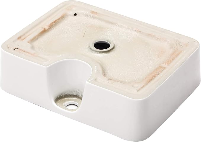 Dcolora Rectangular White Vessel Sink - 19"x15" Ceramic Porcelain Above Counter Vanity Sink Basin