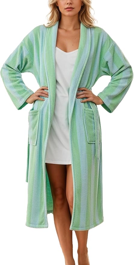 Women Fleece Fruit Print Robe Cute Robes for Women Spring Summer Lightweight Bathrobe Soft Flannel Gown with Belt