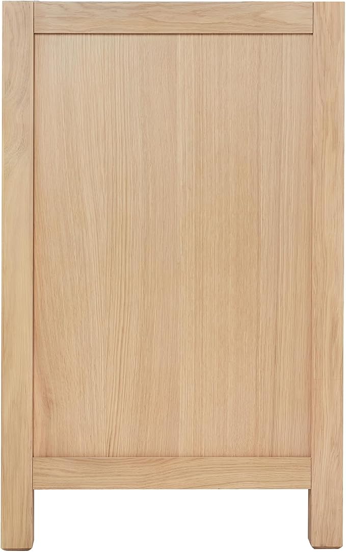 ARIEL Cambridge 60-inch Bathroom Vanity Base Cabinet,Solid Wood, 4 Soft Closing Doors, 6 Dovetail Drawers, White Oak