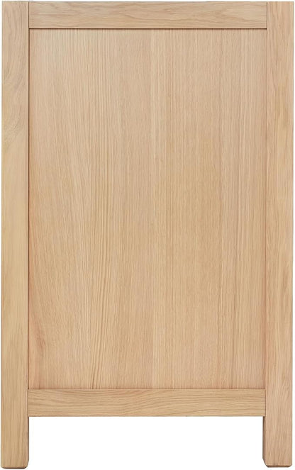ARIEL Cambridge 60-inch Bathroom Vanity Base Cabinet,Solid Wood, 4 Soft Closing Doors, 6 Dovetail Drawers, White Oak