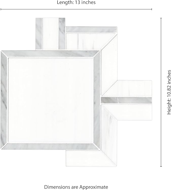 MSI Bianco Dolomite Alana 11 in. x 13 in. Polished Marble Mosaic Floor and Wall Tile for Bathroom, Kitchen Backsplash, Accent Wall Tile, and Shower Wall Tile