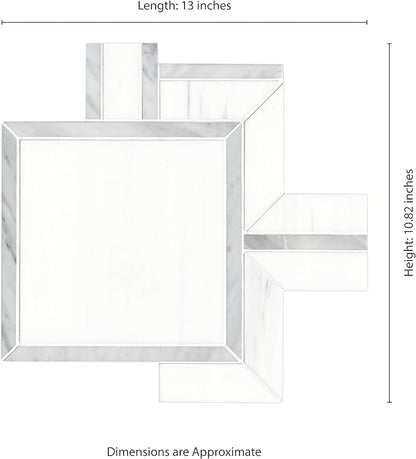 MSI Bianco Dolomite Alana 11 in. x 13 in. Polished Marble Mosaic Floor and Wall Tile for Bathroom, Kitchen Backsplash, Accent Wall Tile, and Shower Wall Tile