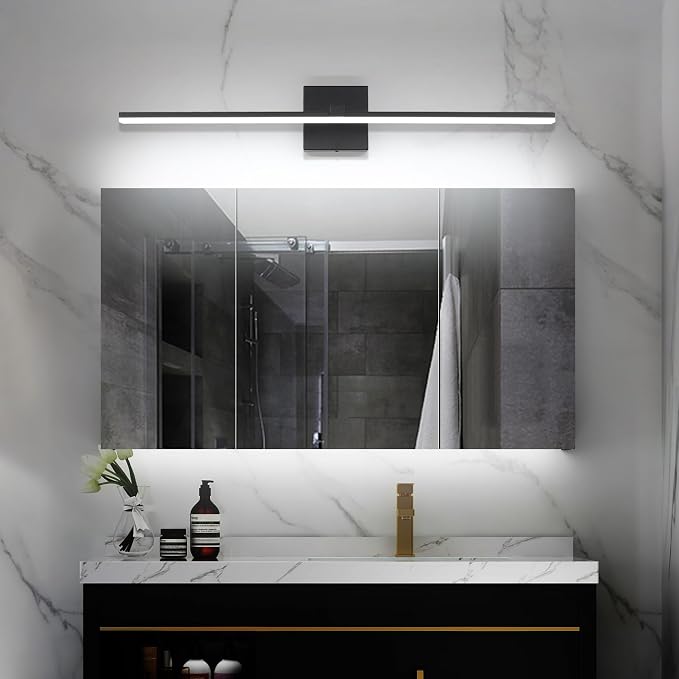 Black Bathroom Light Fixtures Modern Vanity Lights for Bathroom 24in LED Bath Lights Bar 5CCT Dimmable