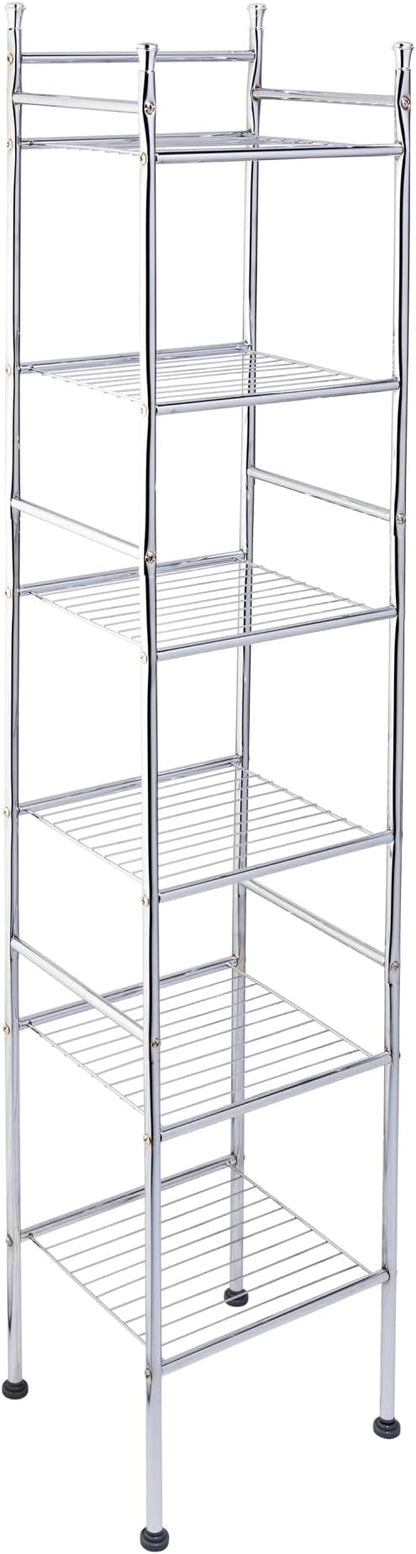 Honey-Can-Do BTH-03484 6 Tier Metal Tower Bathroom Shelf, 12.6â€ L x 11â€ W x 59.8â€ H, Chrome