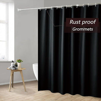 Black Shower Curtain Liner, 4G PEVA Shower Liner, Plastic Peva Waterproof Shower Curtains, 72x72 inch with Grommet Holes 3 Magnetic Weights