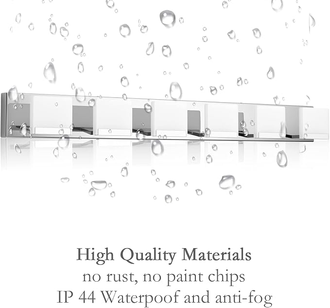 Ralbay LED Modern Vanity Light 6 Light Bathroom Vanity Lights Acrylic Stainless Steel Bathroom Vanity Lighting Fixtures