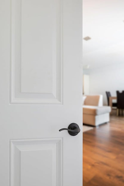 Kwikset Balboa Interior Passage Door Handle, Lever for Closet and Hallway Doors, Reversible Non-Locking Handle Lever, Venetian Bronze, with Microban Protection