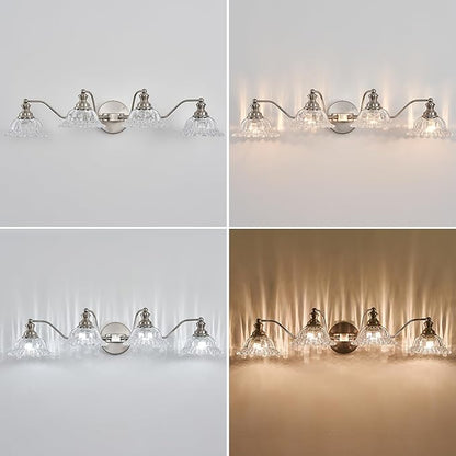 Brushed Nickel 4 Light Vanity Light