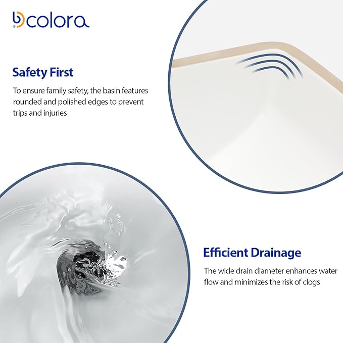 Dcolora Undermount Bathroom Sink Rectangle 18"x14" White Porcelain Ceramic Rectangular Vessel Sink Under Counter Lavatory Vanity Bath Sink Bowl Basin With Overflow