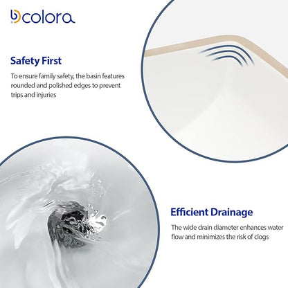 Dcolora Undermount Bathroom Sink Rectangle 18"x14" White Porcelain Ceramic Rectangular Vessel Sink Under Counter Lavatory Vanity Bath Sink Bowl Basin With Overflow