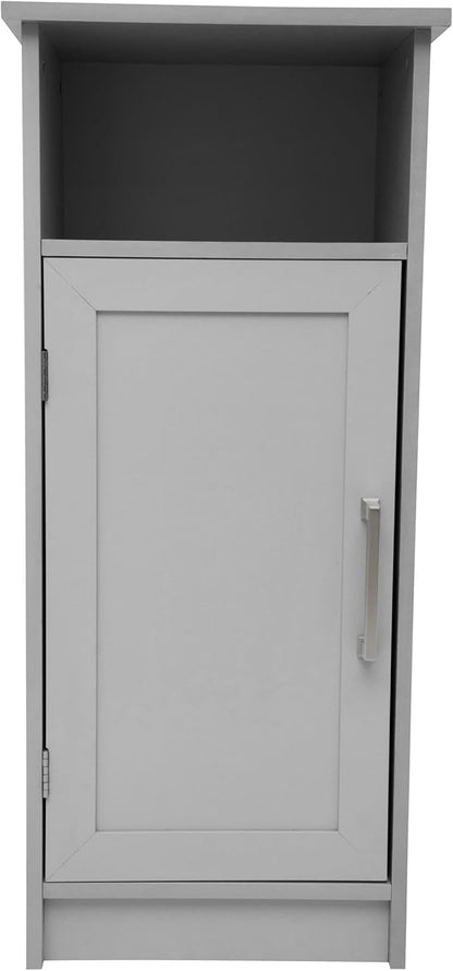 Flash Furniture Vega Bathroom Storage Cabinet Organizer with Magnetic Closure Door, in-Cabinet Adjustable Shelf, Upper Open Shelf, Gray