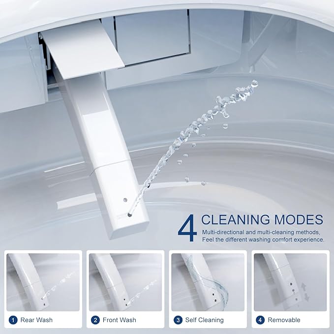 Smart Toilet with Bidet Built in, Bidet Toilet with Powerful Flush, Auto Open/close Lid, Foot Sensor Operation, Intelligent induction Heat Seat, Smart Toilet with instant Warm Water (ST-PLUS)