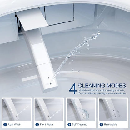 Smart Toilet with Bidet Built in, Bidet Toilet with Powerful Flush, Auto Open/close Lid, Foot Sensor Operation, Intelligent induction Heat Seat, Smart Toilet with instant Warm Water (ST-PLUS)