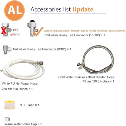 Self Cleaning Hot and Cold Water Bidet - Dual Nozzle (Male & Female) - Non-Electric Mechanical Bidet Toilet Attachment - with Temperature(BHCW01)